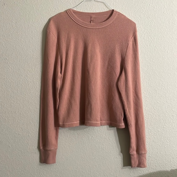 SKIMS Tops - Skims Tan Waffle Long Sleeve T-Shirt